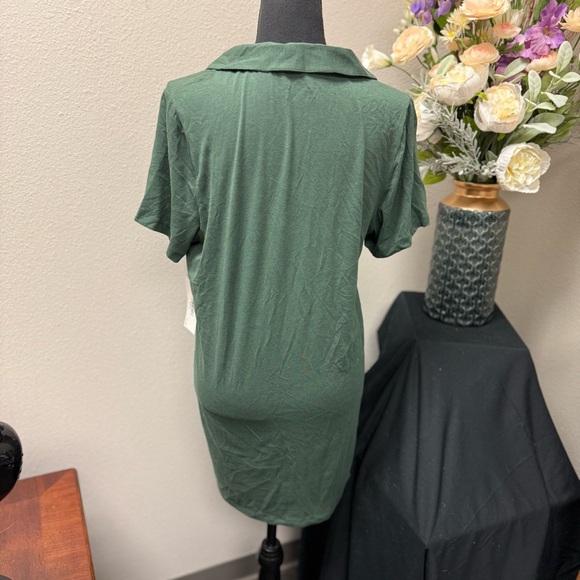 NWT Calvin Klein Soft Button-Front Sleep Shirt Dress - Green, Size S - Picture 4 of 8
